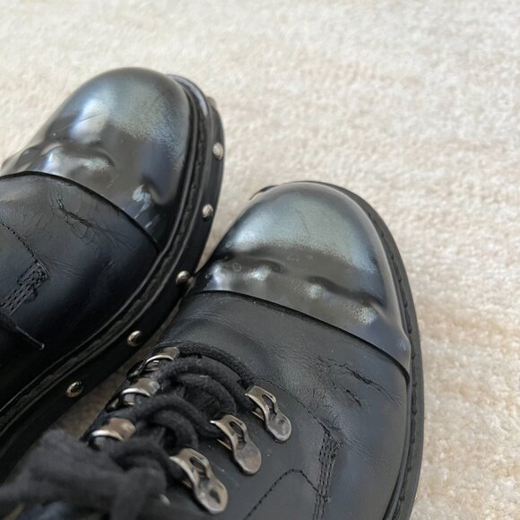 Alexander McQueen Hobnail Studded Derby Shoes 43 Black - Picture 6 of 11